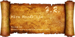 Hirn Rozália névjegykártya